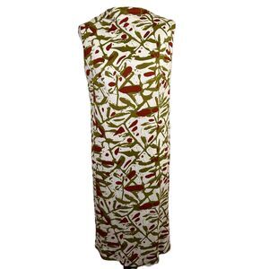 Sacony Ciella Vintage Red Green Sleeveless Shift Dress Size 8